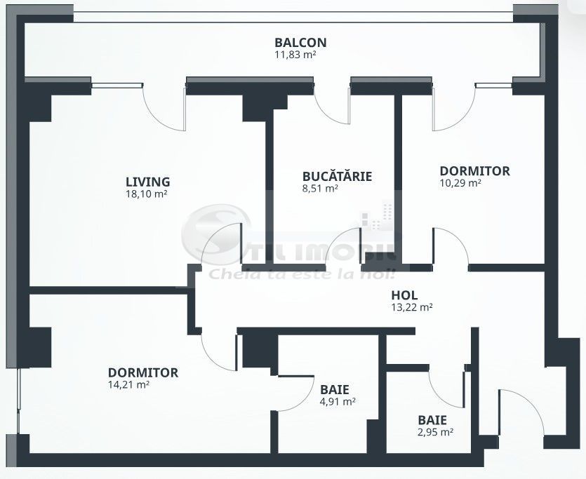 TATARASI BLOC NOU: Ap cu 3 camere + 2 Bai decomandat 156.160€ + 21%TVA - Poză 9