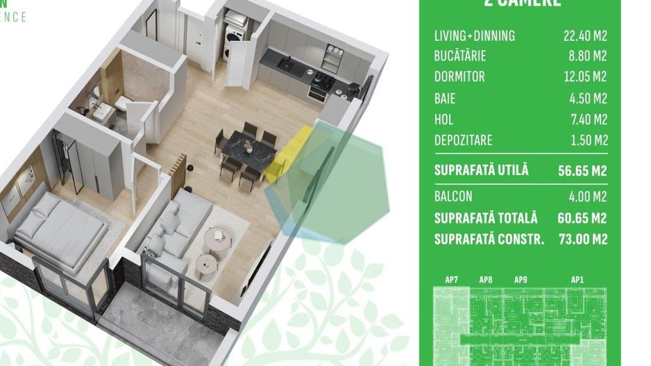 Apartament 2 Camere Otopeni – Libertății| Piscină Privată - Poză 13