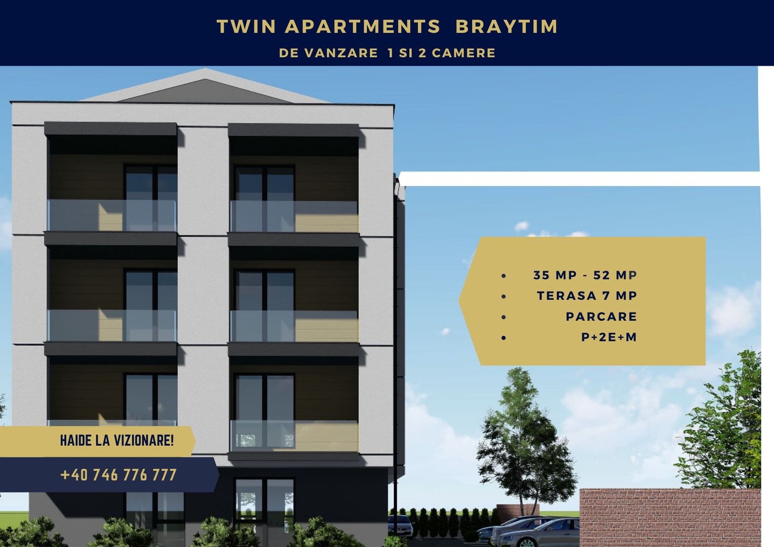 Braytim, Apartament Nou 2 camere, 47 mp - Iulie 2022 - Parter - Poză 9