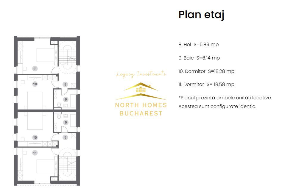 Duplex moder 4 camere, 3 bai, 2 locuri de parcare - Bucurestii Noi - Poză 17