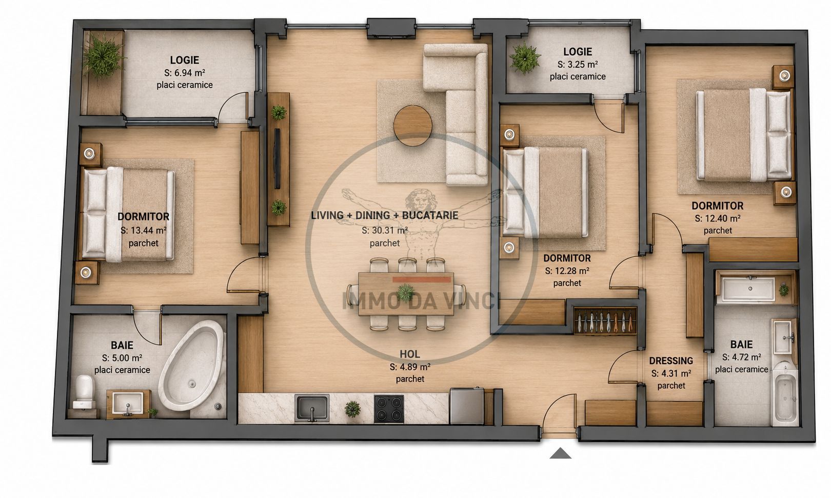 Apartamente cu 1-2-3-4 camere, parcare | Bloc Nou Traian Vuia Pod IRA - Poză 8