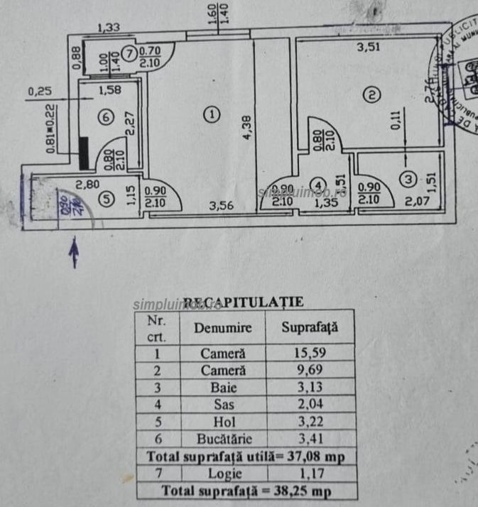 Centrala proprie 2 camere Luica Uioara Sector 4 - Schiță 13