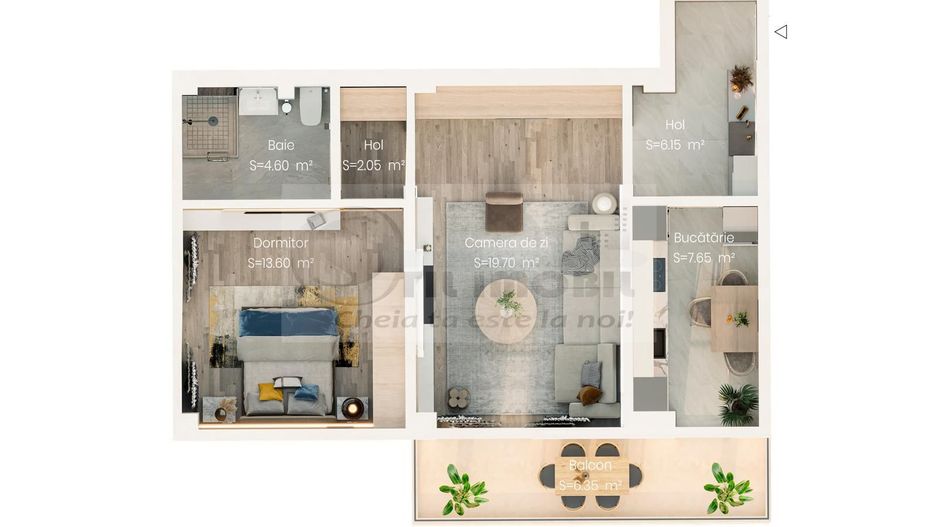 Apartament 2 camere 60mp  - Valea Lupului - Poză 2