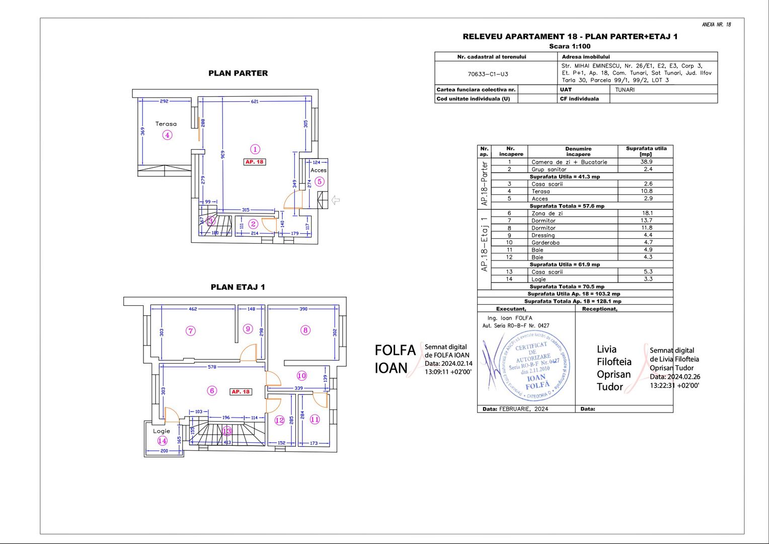Apartament 18 – 4 camere – 124.4 mp – Terasă & Logie – Parter + Etaj 1 - Poză 1