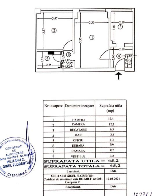 2 camere || DOROBANTI - IANCU DE HUNEDOARA - Schiță 14