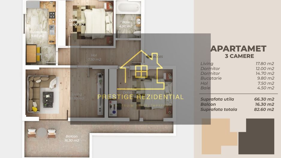 Apartament 3 Cam, Direct Dez, Comision 0, Ozana-Titan - Poză 7