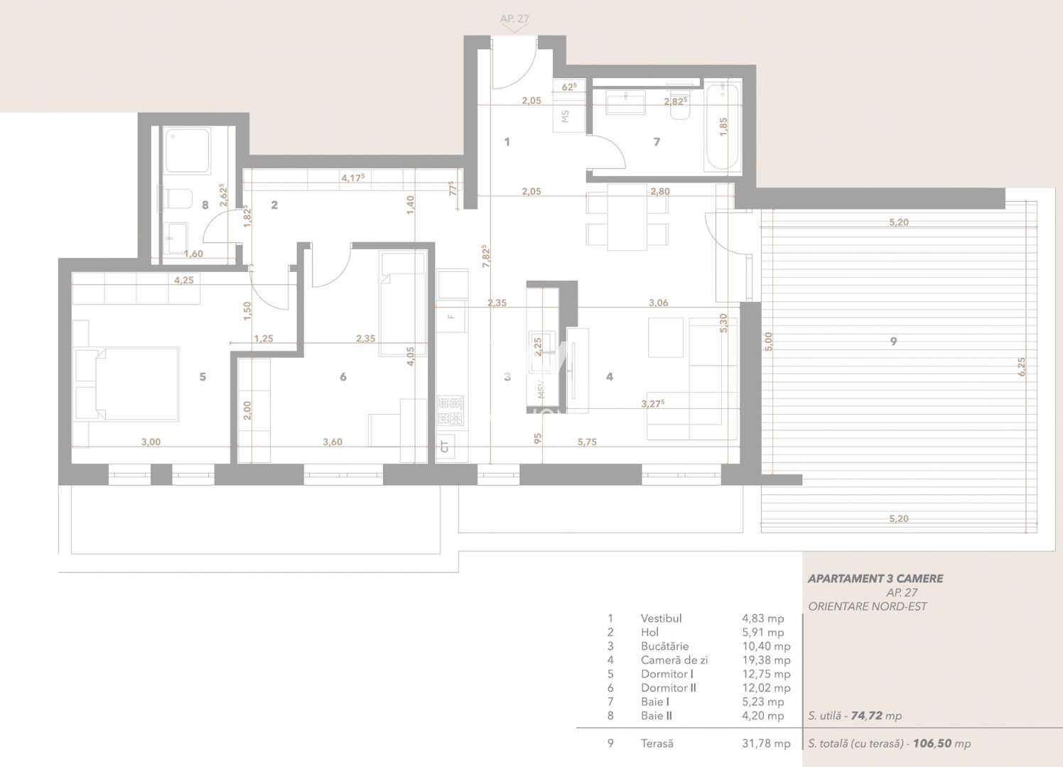 Apartament tip penthouse, Turnisor,Sibiu - Schiță 8