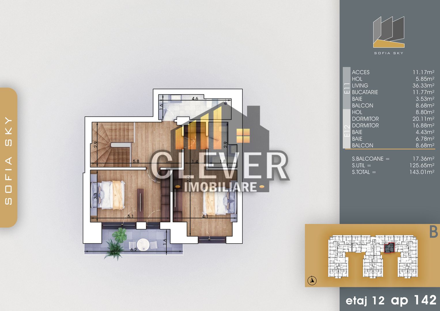 Duplex 3 camere Incalzire prin Pardoseala Th. Pallady - Poză 3