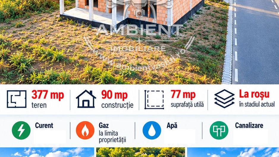 CASĂ individuală 90 mp,  teren 377 mp, VASLUI zona BRODOC; - Poză 1