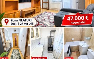 Apartament cu 1 cameră, etaj 1, mobilat și utilat, VASLUI - zona FILATURII;