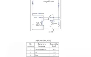 studio Ivory Residence I 43mp I parcare subterana I mobilat si utilat - Poză 12