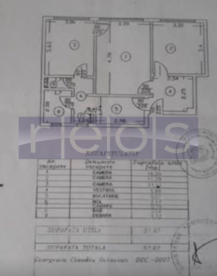 APARTAMENT LUMINOS 3 CAMERE | BLOC EVA | MAGHERU | 58MP | NEMOBILAT - Schiță 14