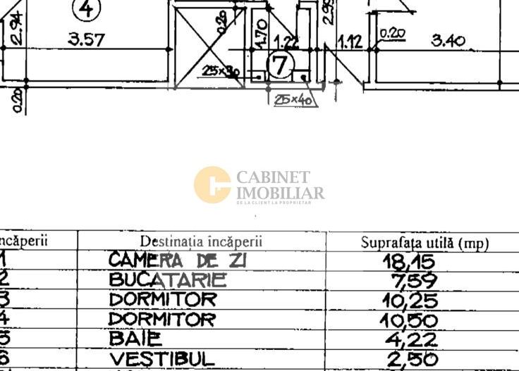 3 camere - 70MP | Decomandat | 2 Balcoane | Crangasi - Schiță 17