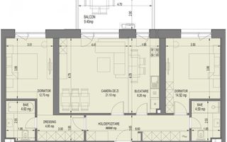Apartament 3 Camere | 83 mpu | Nusco City Park | Balcon 9.4 mp - Poză 24