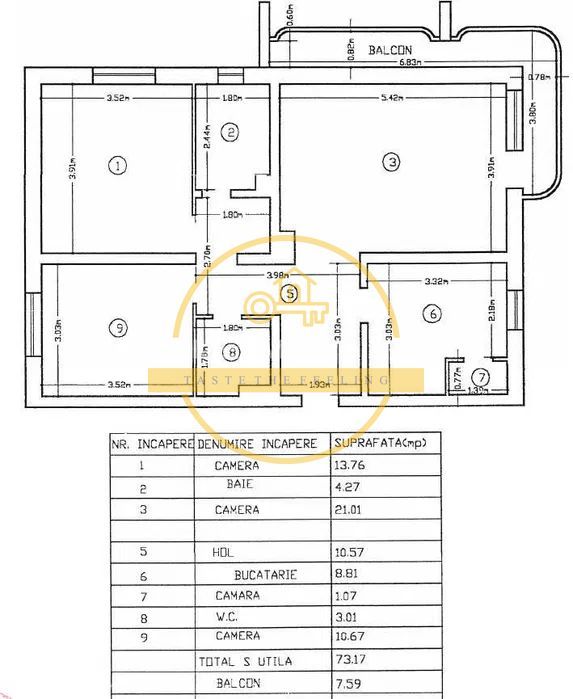 Apartament 3 cam. DC, 81mp. / Arcu / 2 min de Carrefour Billa! - Poză 14