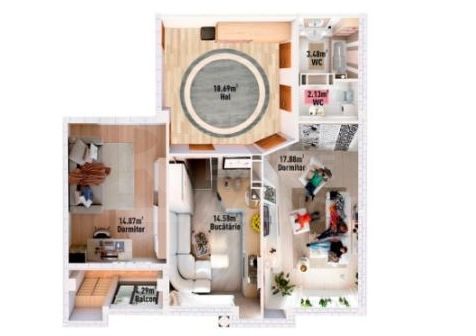 Vânzare, apartament 2 camere, str. Calea Basarabiei, Cricova - Poză 2