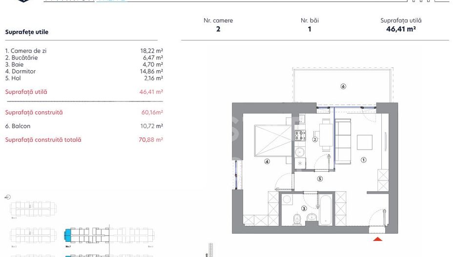 Vânzare, apartament, 2 camere tip 2D, HILS Titanium Faza2, București - Poză 7