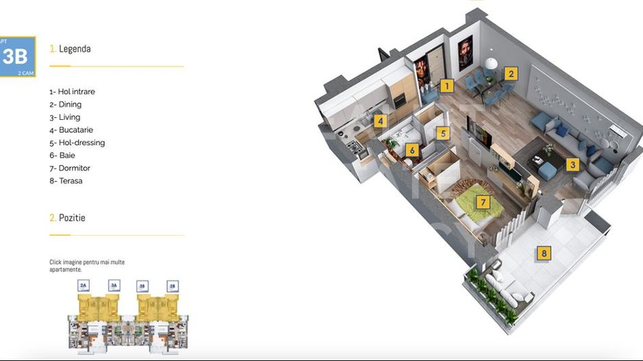 Apartament cu vedere spre lac, 2 camere, Floreasca Residence - Schiță 5