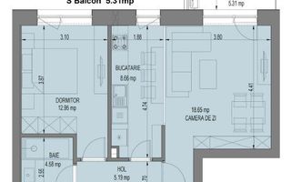Apartament 2 camere | Nusco City | Faza 2 - Poză 7