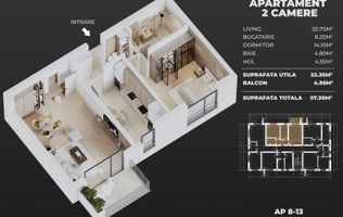 2cam.dec+parcare/central Popesti-Leordeni