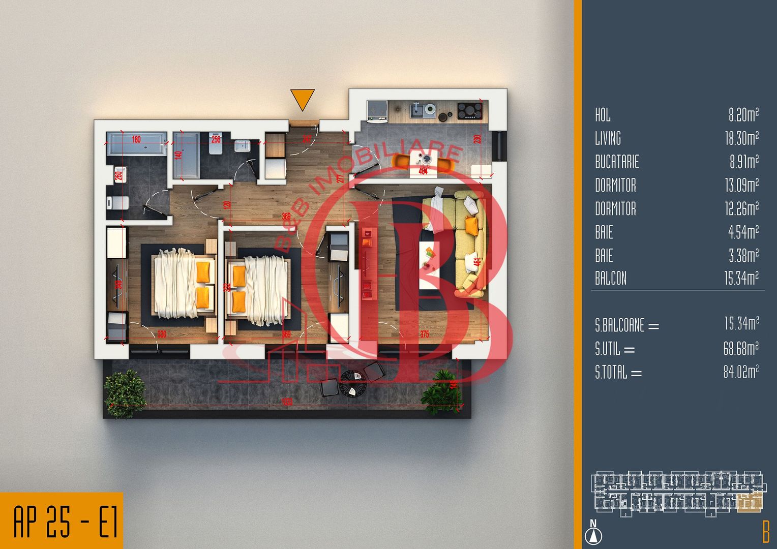 Oferta Lansare 3 camere decomandat proiect nou Pallady - Schiță 7