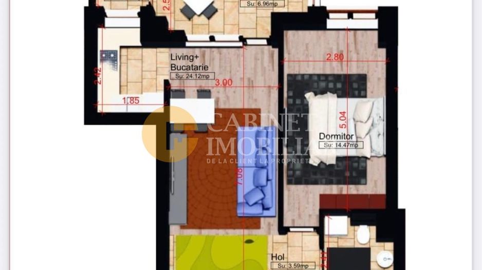 Apartament 2 camere, Copou, Iași – Intabulat, Etaj intermediar mic - Poză 8