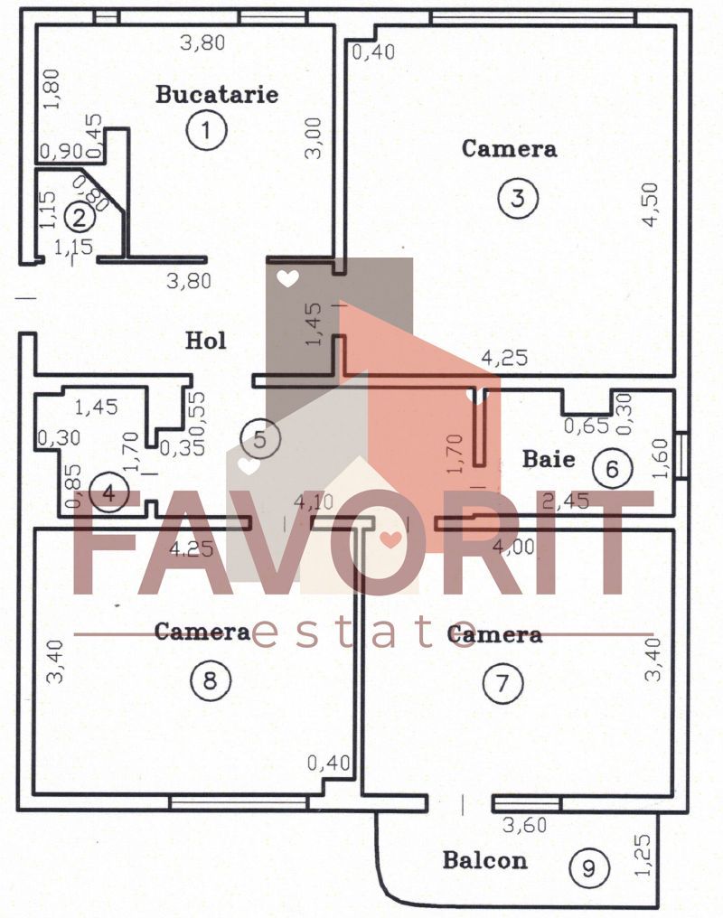 Centrala proprie. Renovat integral. Mobilat si utilat. Etaj intermediar - Schiță 22