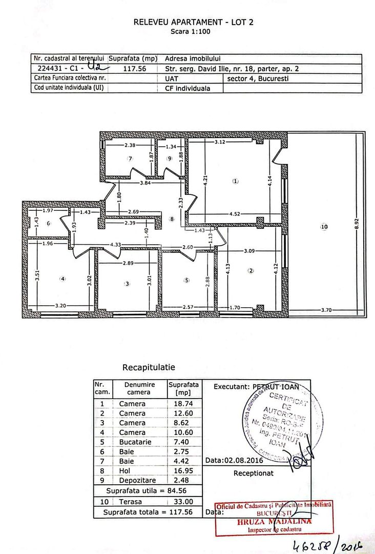 Apartament 4 camere + curte proprie Locatie excelenta – Brancoveanu - Schiță 52
