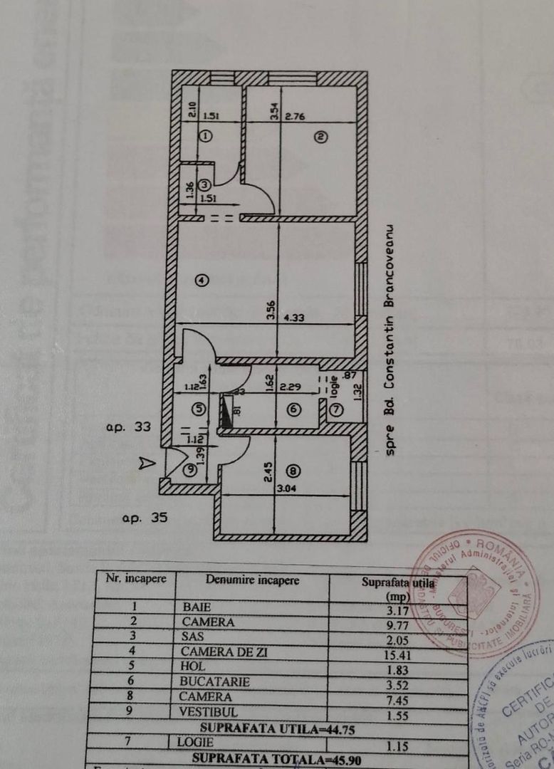 Apartament cu trei camere, Brancoveanu-Luica, 88.000€ - Poză 15