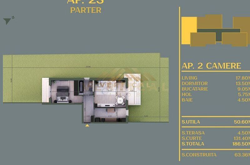 Apartament 2 camere cu gradina - comuna Berceni - Poză 7