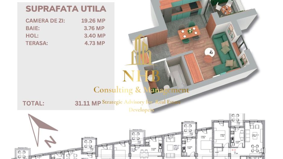 Garsonieră elegantă de închiriat în Roka Doamna Ghica- prima inchiriere - Poză 18