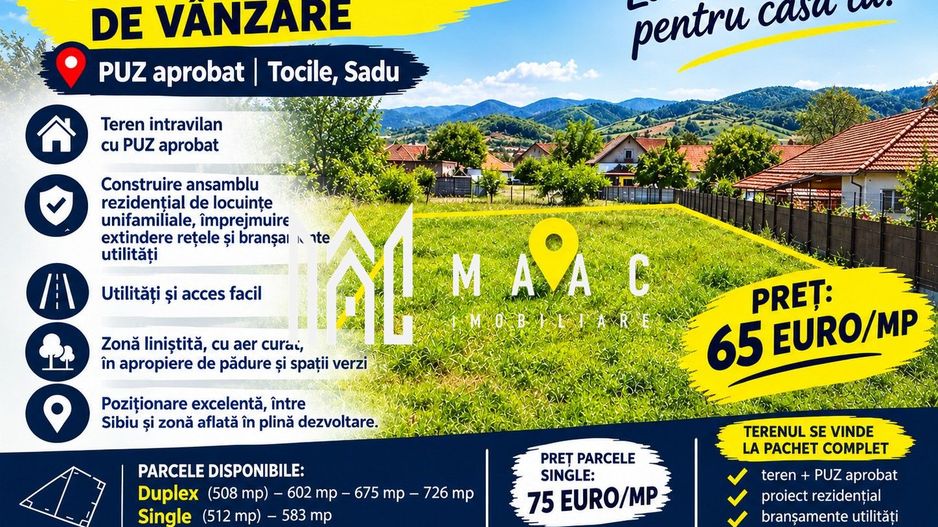 Teren intravilan parcelat cu PUZ aprobat | Tocile, Sadu - Poză 3