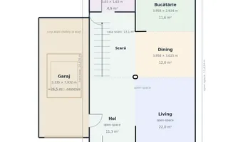 Casă P+1 | 169 m² utili | LOT 378 m² I 3 Dormitoare | Garaj | Florești - Schiță 35
