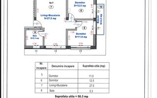 Apartament 3 camere | 56 MPU | Balcon | 2 Locuri de Parcare | Turnisor - Poză 7