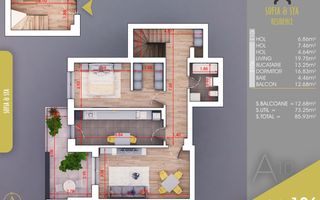 2 camere acte gata  parcare gratuita  Pallady-10 min Metrou N Teclu - Schiță 11