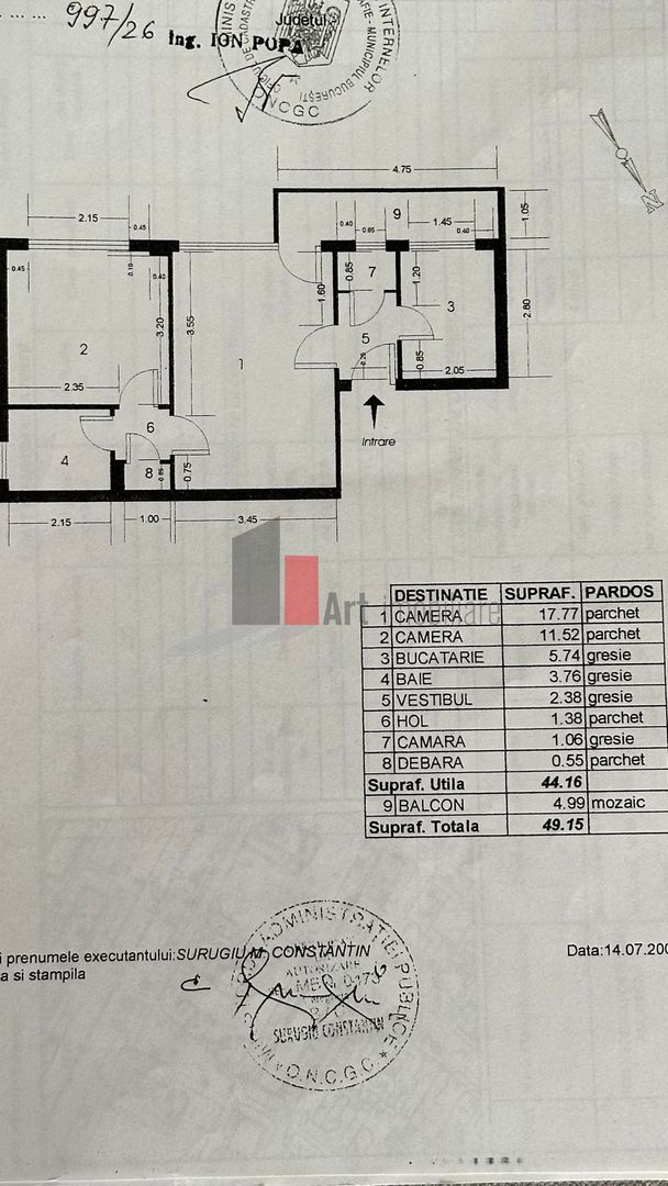 Apartament 2cam. semidecomandat - Poză 2