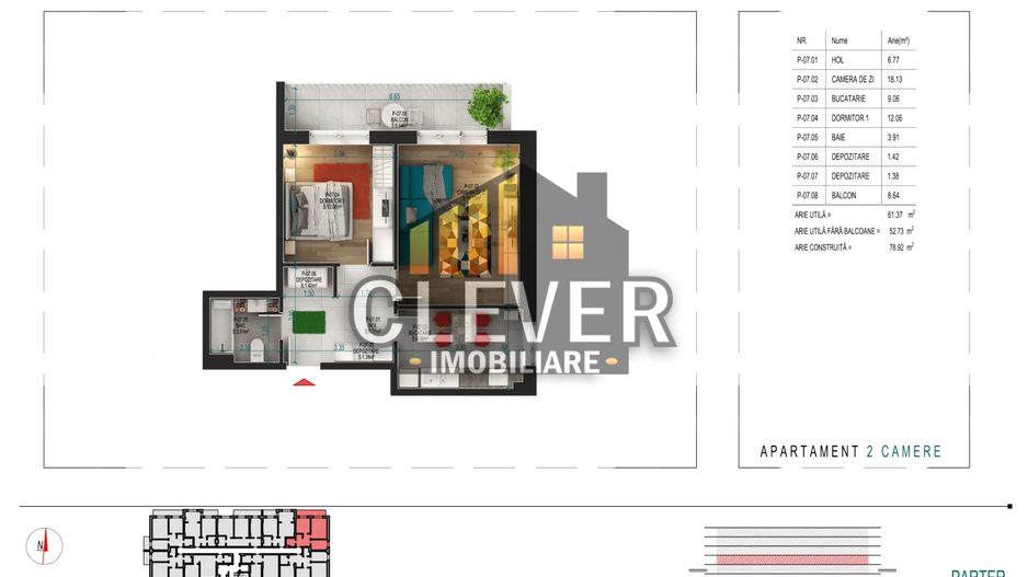 Ap 2 camere parter, compartimentare excelentă - Pallady - Schiță 8