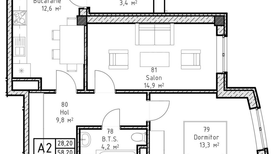 Vânzare, apartamet, 2 camere, str. Alexandru cel Bun, or. Ialoveni - Poză 3