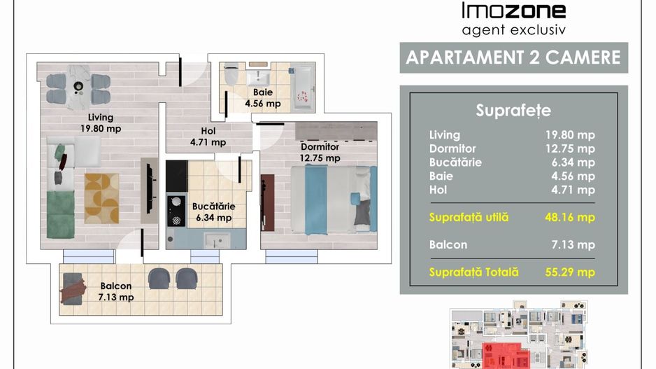 Metrou Pacii | Militari | 2 Camere | 55 mp Utili |  Balcon | Bucatarie Inchisa - Poză 12