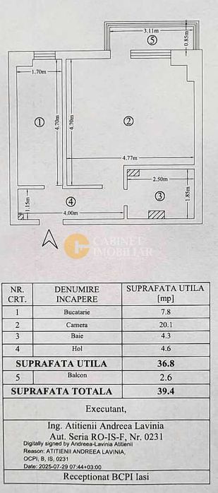 CUG la bulevard 1 camera Decomandat - 40mp - etaj intermediar - Poză 7