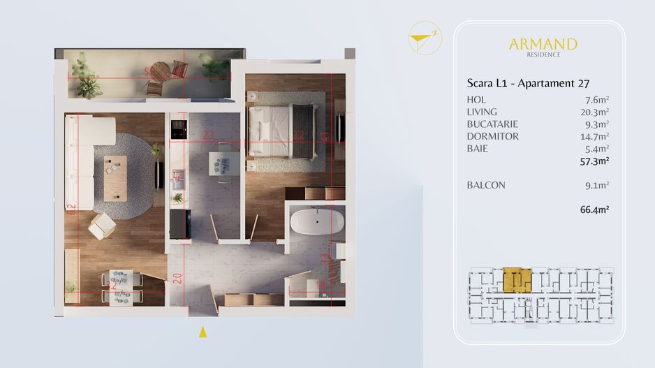 2 camere decomandat finalizat  Titan  Pallady Metrou Nicolae Teclu - Schiță 6