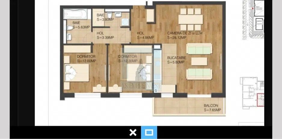 Apartament 3 camere mobilat-utilat - zona Tractorul (TopCity) - Poză 6