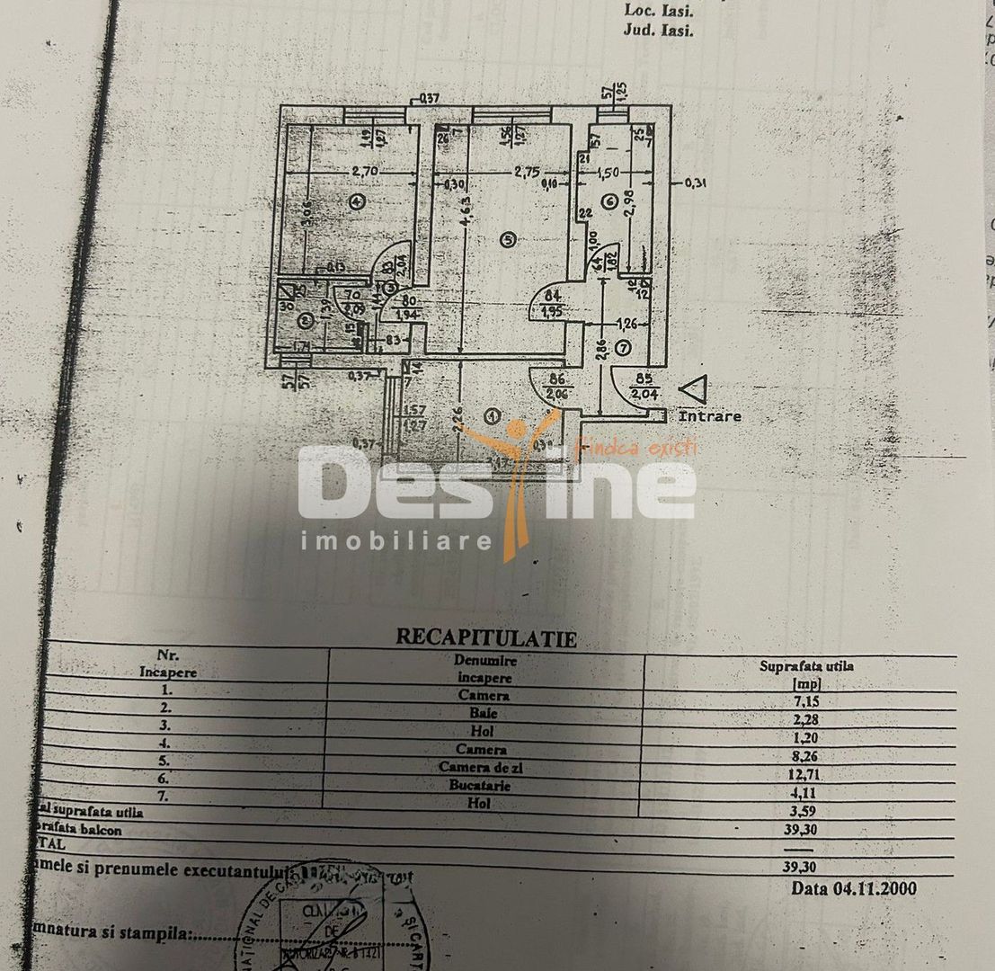 Podu Ros - Apartament 3 camere semidecomandat, MOBILAT și UTILAT - Schiță 12