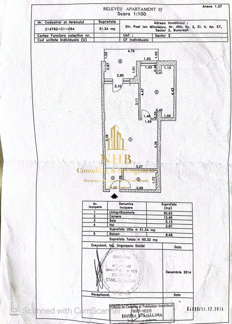 Apartament 2 camere, 60 mp cu balcon, Nerva Traian – Complet mobilat si utilat - Poză 9