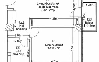 Apartament 2 camere – 43 mp + balcon + parcare subterană - EGO Residence - Poză 8