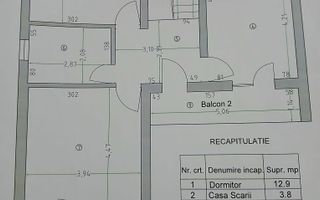 2 camere semidecomandate, etajul 2- Brazda lui Novac! - Schiță 6