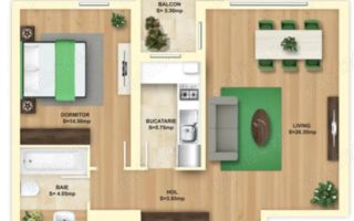 2 camere lux cu centrala, incalzire in pardoseala, parcare optional, Mega Mall - Poză 9