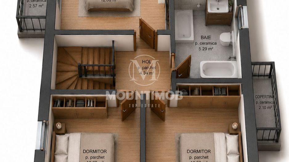 Casă individuală, 108 mp utili, NZEB | 300 mp teren, Sânpetru/Brașov - Schiță 8