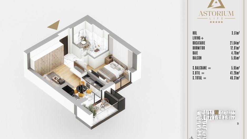 2 camere Izolatie Fonica Interioara Titan Pallady - Schiță 4