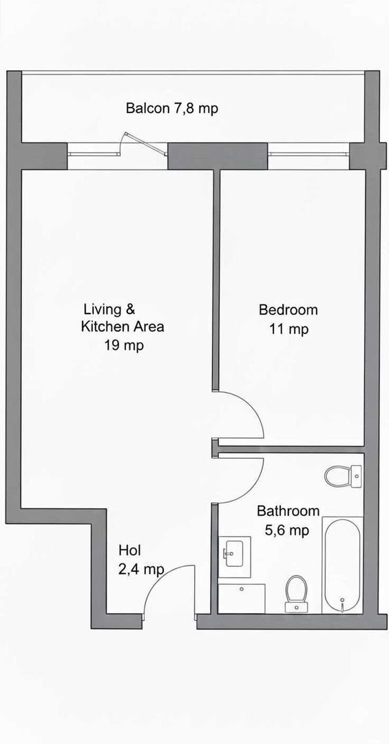 Apartament 2 camere, balcon, etaj intermediar, Terra - Poză 8